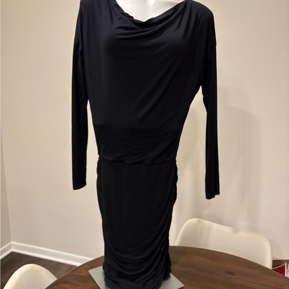 Athleta Form Fitting Black Long Sleeve Dress